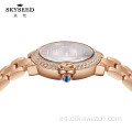 SKYSEED dial diamante oro reloj femenino cuarzo impermeable